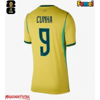 Brazilia Matheus Cunha #9 Echipament de Fotbal Replică Mondial 2026 Femei Acasa